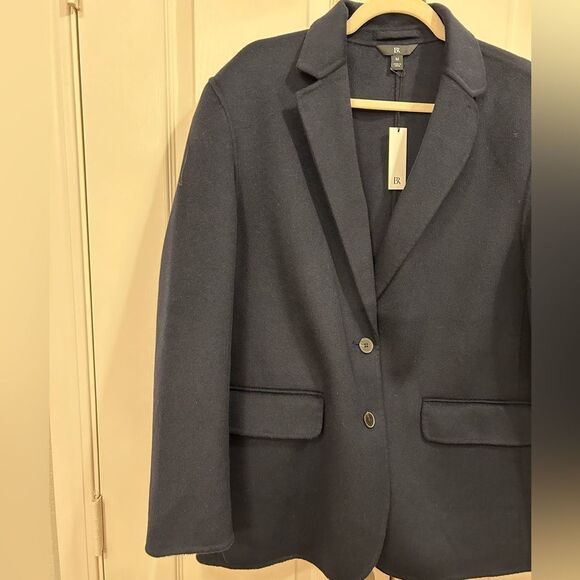 NWT Banana Republic Nelli Oversized Wool Double-Faced Blazer in Navy, Size M - Picture 5 of 15